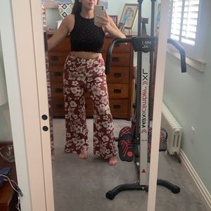 Abercrombie and Fitch Hawaiian Print Rust Pants